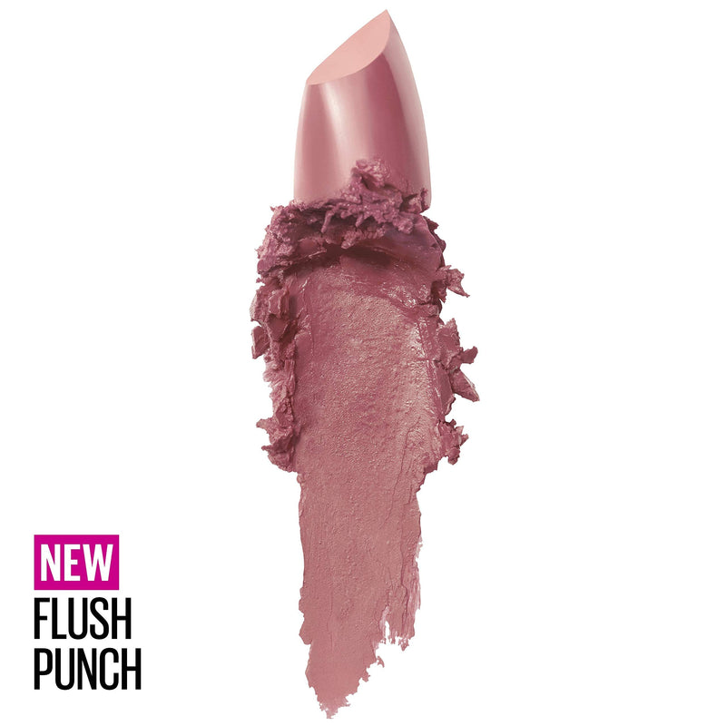 Maybelline Color Sensational Lipstick, Lip Makeup, Cream Finish, Hydrating Lipstick, Nude, Pink, Red, Plum Lip Color, Flush Punch, 0.15 oz; (Packaging May Vary) Maybelline New York