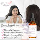 Skin Perfecting Serum – Rosehip Oil + Hyaluronic Acid Serum for Face – Naturally Hydrates, Fades Lines & Wrinkles, Repairs Damaged Skin, Diminishes Blemishes by Eva Naturals, 1 oz. Eva Naturals Store