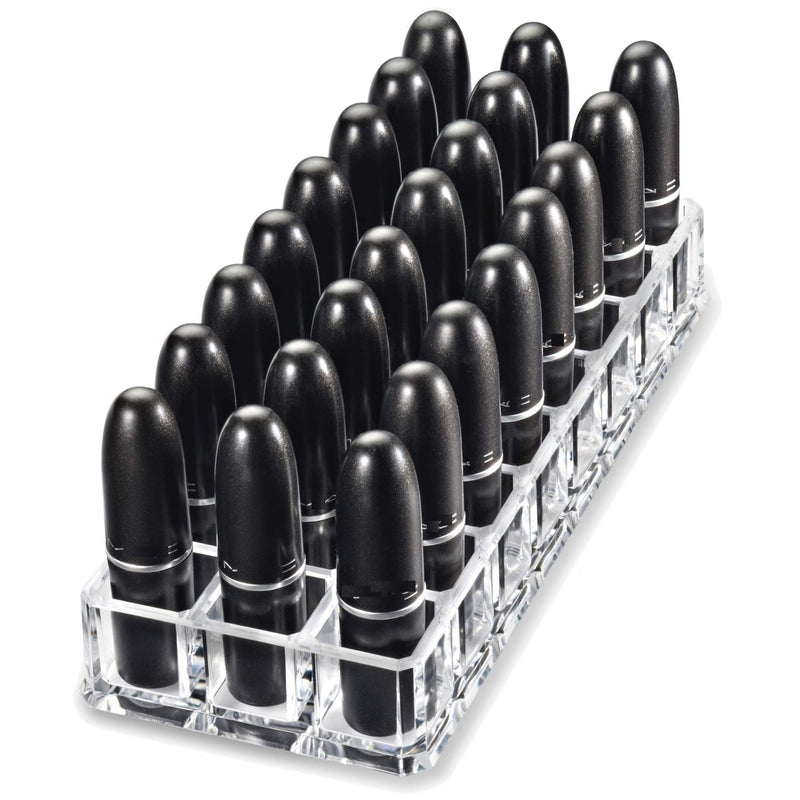 byAlegory (Set Of 3) Acrylic Lipstick Makeup Organizers 24 Space Beauty Storage Refillable Cosmetic Container - Clear BY ALEGORY