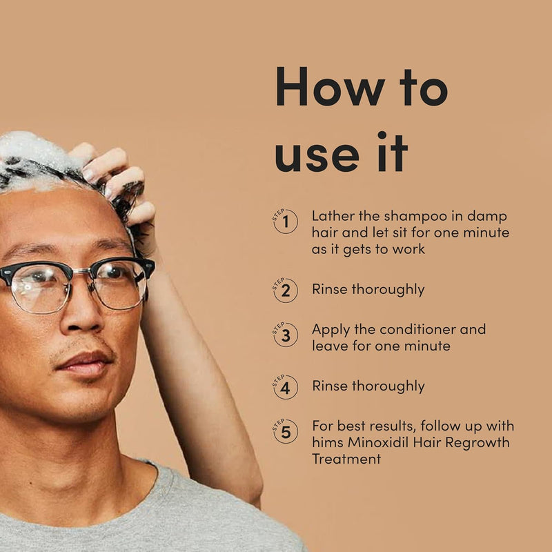 hims Thick Fix Shampoo & Conditioner Set - Thickening Shampoo and Conditioner with Saw Palmetto and Niacinamide - No Parabens or Sulfates, Vegan and Cruelty Free - Eucalyptus Grove - 2 x 6.4 fl oz Infinity Warehouse