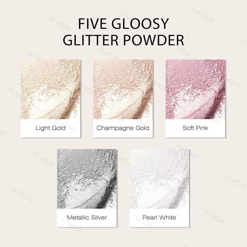 KYDA Highlighter Powder Spray, High Gloss Glitter Spray, Sparkling Powder Makeup, for Face and Body Glitter Cosmetic-Champagne Gold Infinity Warehouse