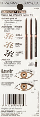 Physicians Formula Shimmer Eyeliner Pencil Set Of 3, Black, Dark Brown, Brown, Custom Eye Enhancing Eyeliner Trio, Universal Looks Collection Nude Physicians Formula