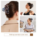 Shinowa Hair Clips, [2-Pack] Bohemian Tortoise Shell Hair Claw Clips Strong Hold Big Hair Jaw Clips for Thick Hair, Hair Accessories for Women Girls, Multi Color Shinowa
