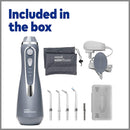Waterpik Cordless Advanced Water Flosser For Teeth, Gums, Braces, Dental Care With Travel Bag and 4 Tips, ADA Accepted, Rechargeable, Portable, and Waterproof, Gray WP-567 Waterpik