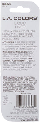 L.A. COLORS Thin Tip Liquid Liner, Black, 0.22 Ounce L.A. COLORS