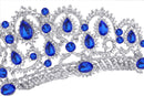 BABEYOND Crystal Queen Crown Birthday Tiara Prom Pageant Quinceanera Crown Tiara Rhinestone Wedding Princess Tiara Headband with Comb Pin (Blue) BABEYOND