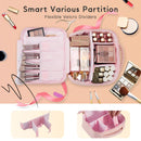 Travel Makeup Bag,Stagiant Make up Bag,Makeup Organizer Bag for Cosmetics Makeup Brushes Toiletry Travel Accessories with Dividers,Makeup Case for Women,Pink Stagiant