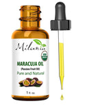 Premium Organic Maracuja Oil 100% Pure Virgin Passion Fruit Oil, 1 fl. oz Cold-Pressed Extracted Aceite de Marula Unrefined MILANIA