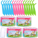 Dental Floss Picks, FAMILIFE Kids flossers Toddler Threaders Children Unwaxed Unflavored Fluoride Free Dental Floss Child Kid Flossing Sticks with Travel Cases 200 Picks FAMILIFE Store