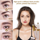 Rechargeable Eyebrow Razor, Painless Precise Facial Hair Removal Trimmer, Women's Electric Eyebrow Razor Remover with LED Light for Face Nose Lip (Gold) AngLink