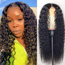 BLY Human Hair Lace Front Wig Deep Wave 4x4 Lace Closure Human Hair Wigs 180% Density Brazilian Virgin Hair Wigs Pre Plucked with Baby Hair Natural Black Color 24 Inch BLY Store