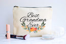 Moonwake Designs- Best Grandma Ever Makeup Bag, Gift for Grandma, Mother's Day Gift, Cosmetic Bag for Nana, Floral Bag, Travel Makeup Pouch Moonwake Designs