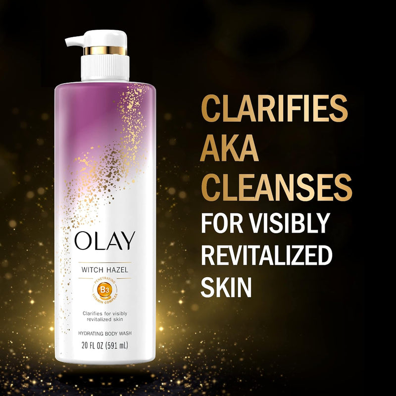 Olay Moisturizing Body Wash for Women with Witch Hazel and Vitamin B3, 20 fl oz (Pack of 4) Infinity Warehouse