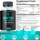 Biotin & Collagen Peptides Gummies - 50,000mcg Collagen + 10,000mcg Biotin | Hair, Skin & Nails Support for Men & Women | Hair Growth, Glowing Skin & Strong Nails | Non-GMO, Chewable, Great-Tasting Infinity Warehouse