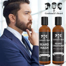 Beard Wash & Beard Conditioner Set with Argan Oil - Aids Growth and Volume - Softens, Smooths & Strengthens All Types of Beards & Mustaches - Made In the USA The Gentlemen's Beard