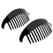 Camila Paris CP2872/2 Black Large Interlocking Combs Set of 2 French Hair Side Combs, Flexible Durable Strong Hold Hair Clips for Women, No Slip Styling Girls Hair Accessories, Made in France Camila