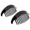 Camila Paris CP2872/2 Black Large Interlocking Combs Set of 2 French Hair Side Combs, Flexible Durable Strong Hold Hair Clips for Women, No Slip Styling Girls Hair Accessories, Made in France Camila
