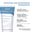Dulac, Diosmin Legs Gel Cream, Cooling & Refreshing, with Diosmin & Menthol, Horse Chestnut Extract, Butcher's Broom & Red Vine, Fast-Absorbing, Non-Greasy, Daily Leg Care, 5.07 fl oz, Made in Italy Infinity Warehouse