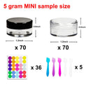 Youngever 140 Pcs Empty Plastic Cosmetic Samples Containers, Plastic Jars With Lids, 5 Mini Spatulas (5 Gram) Youngever Store
