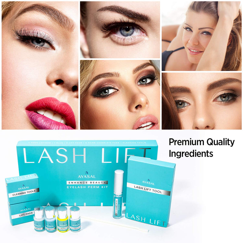 AYASAL Eyelash Perm Kit, Long-Lasting Curl, Home & Professional Use, Lash Lift Kit & Safe Perming Wave, Semi-Permanent Curling, Professional Quality. 10 uses AYASAL