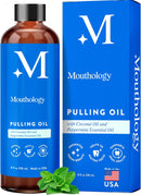 Mouthology Coconut Oil Pulling for Teeth and Gums 8oz (Made in USA), Whitening Pulling Oil Coconut Mint Mouthwash for Fresh Breath Ayurvedic Oil Pulling Mouth Gum Health Oral Care Scraper Oral Care Infinity Warehouse
