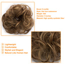 S-noilite Hair Bun Extensions Messy Wavy Curly Dish Donut Scrunchie Hairpiece Accessories Chignons Updo Ponytail Pony Tail Synthetic Hair Extension for Women/30G 1 Count Light Brown & Ash Blonde S-noilite Store