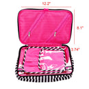 Vaultz Locking Travel Case for Cosmetics Storage, Black White Stripe (VZ03757) Vaultz