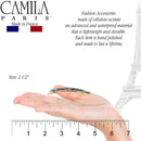 Camila Paris CP2989 French Hair Slides Clips for Women Handmade Small Girls Side Slide-in Barrette Clip, Hair Accessories for Women. Strong Hold No Slip Grip Fashion Durable Styling, Made in France Camila