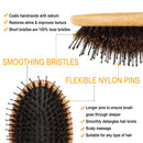 Premium Boar Bristle Hair Brush for Men Set.Styling Mens' Hair Brush with Nylon Pins. Boar Bristle Brush, 2 x Palm Brush, Wooden Comb & Travel Bag Included. Belula