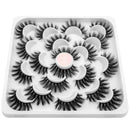 DYSILK 10 pairs 6D Mink Eyelashes Faux Mixed Volume Wispy Fluffy False Eyelashes Natural Look Eyelashes Makeup Long Dramatic Fake Eyelashes Pack Soft Thick Cross Reusable Lashes No Glue DYSILK