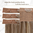 RUNATURE Halo Hair Extensions Real Human Hair 20 Inch Highlight Blonde Hair Extensions Halo Hair Straight HairHalo Extensions for Women RUNATURE Store