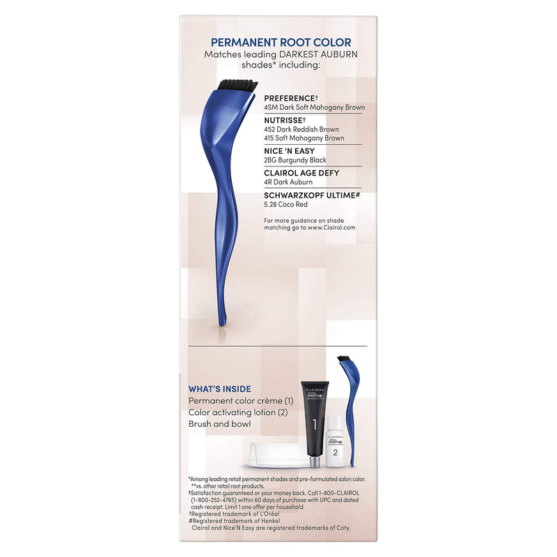 Clairol Root Touch-Up by Nice'n Easy Permanent Hair Dye, 3.5R Darkest Auburn Hair Color, 2 Count Clairol