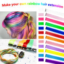 MEckily 12 Pcs Colored Hair Extensions Party Highlights, Straight Hairpiece Clip in Synthetic Hair Extensions for Kids Girls 22 inch (Colorful Set) MEckily Store
