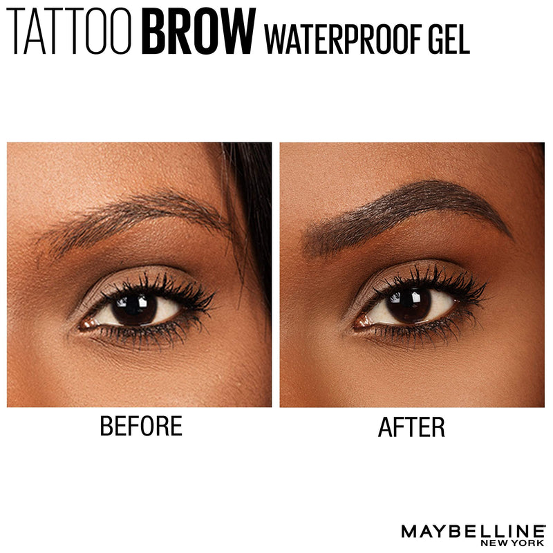 Maybelline TattooStudio Waterproof Eyebrow Gel Makeup, Medium Brown, 0.23 Fl Oz (Pack of 1) Maybelline New York
