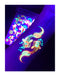 d'IRIS studio Blacklight Temporary Tattoos – 1 Sheet Koi Fish Design Body Art | Festival Accessories Glow Party Supplies | 7.2” x 5.2” UV Reactive Temp Tattoos Great for EDM EDC Party Rave Parties d'IRIS studio