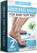Foot Peel Mask - Aloe Vera - For Cracked Heels, Dead Skin and Calluses - Make Your Feet Baby Soft Smooth Silky Skin - Removes Rough Heels, Dry Toe Skin Exfoliating Treatment. (Men's 2 Pack) DERMORA