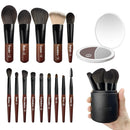 Jilier Travel Makeup Brush Set, 14 pcs Mini Makeup Brushes for Foundation, Powder, Eyeshadow, Highlight, Contour, Blush & Concealer, Small Makeup Brush Set Purse Size with Case Infinity Warehouse