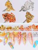 Spearlcable Nail Art Decoration Kit,50 Sheets Nail Stickers Crystal Rhinestones Set Holographic Butterfly Glitter Nail Foil Nail Tape Strips Iridescent Nail Sequins Flake for Acrylic Nail Art Spearlcable