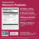 Physician's CHOICE Probiotics for Women - PH Balance, Digestive, UT, & Feminine Health - 50 Billion CFU - 6 Unique Strains for Her - Organic Prebiotics, Cranberry Extract+ - Women Probiotic - 30 CT Infinity Warehouse