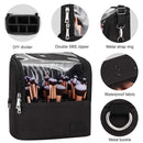 Makeup Brush Case, Stand-up Makeup Cup, Makeup Brush Holder, Travel Professional Cosmetic Bag, Artist Storage Bag with Shoulder Strap and Adjustable Divider (Large Black） TANTO