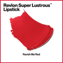 Revlon Super Lustrous Lipstick, High Impact Lipcolor with Moisturizing Creamy Formula, Infused with Vitamin E and Avocado Oil in Red / Coral, Ravish Me Red (654) REVLON