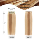S-noilite Clip in Hair Extensions Human Hair Short Balayage 12Inch One Piece 2 Clips Clip in Remy Hairpiece For Women with Thinning Hair Add Extra Volume 17g Golden Brown/Bleach Blonde S-noilite