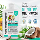Nano-Hydroxyapatite Oil Pulling Whitening Mouthwash for Teeth and Gums, Natural & Organic, Whitens Teeth, Strengthens Enamel, Fights Bad Breath & Plaque – Smooth & Non-Greasy – for Adults & Kids 8oz Infinity Warehouse