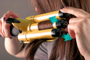 Alure Three Barrel Curling Iron Wand with LCD Temperature Display - 1 Inch Ceramic Tourmaline Triple Barrels, Dual Voltage Crimp (Gold) Alure Store