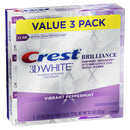 Crest 3D White Brilliance Toothpaste, Vibrant Peppermint, 3.9 Oz (Pack of 3) Crest