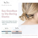 By Lilla Shaker Elastic Hair Ties and Bracelets | Set of Two Hair Tie-Bracelets | Hair Accessories for Women | No Crease Hair Ties & Women’s Bracelets (Black/Starfish/Silver) By Lilla