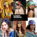 Headbands for Women, Boho Style Yoga Elastic Headwraps Head Wrap Hair Band 8 Pack (Tie Dye Style-1) ZUOSIVNAT