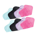 ERASE YOUR FACE Erase Your Face Make Up Removing Cloths, black, blue, pink, purple, 2 pack (count of 8) ERASE YOUR FACE