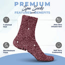 Moisturizing Spa Socks Aloe Infused | 2-Pair | Fuzzy Non Skid Gel Sleeping Socks Pembrook Store