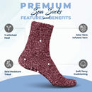 Moisturizing Spa Socks Aloe Infused | 2-Pair | Fuzzy Non Skid Gel Sleeping Socks Pembrook